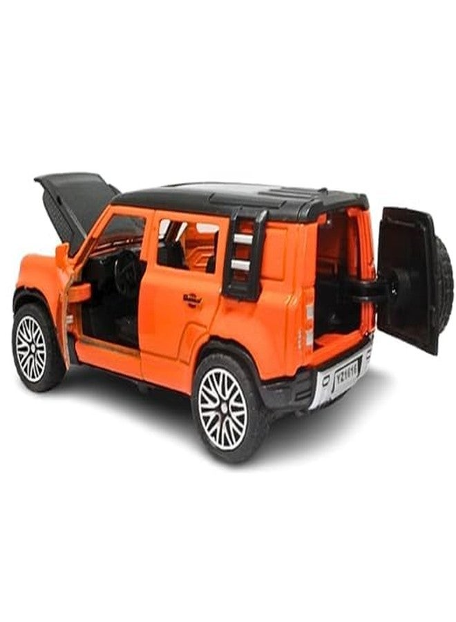 RUHANI Metal Range Rover Defender 1:32 Scale Model Car Exclusive Alloy Metal Pull Back Die Cast Metal Car with Openable Doors for Kids (Orange) - Image 4